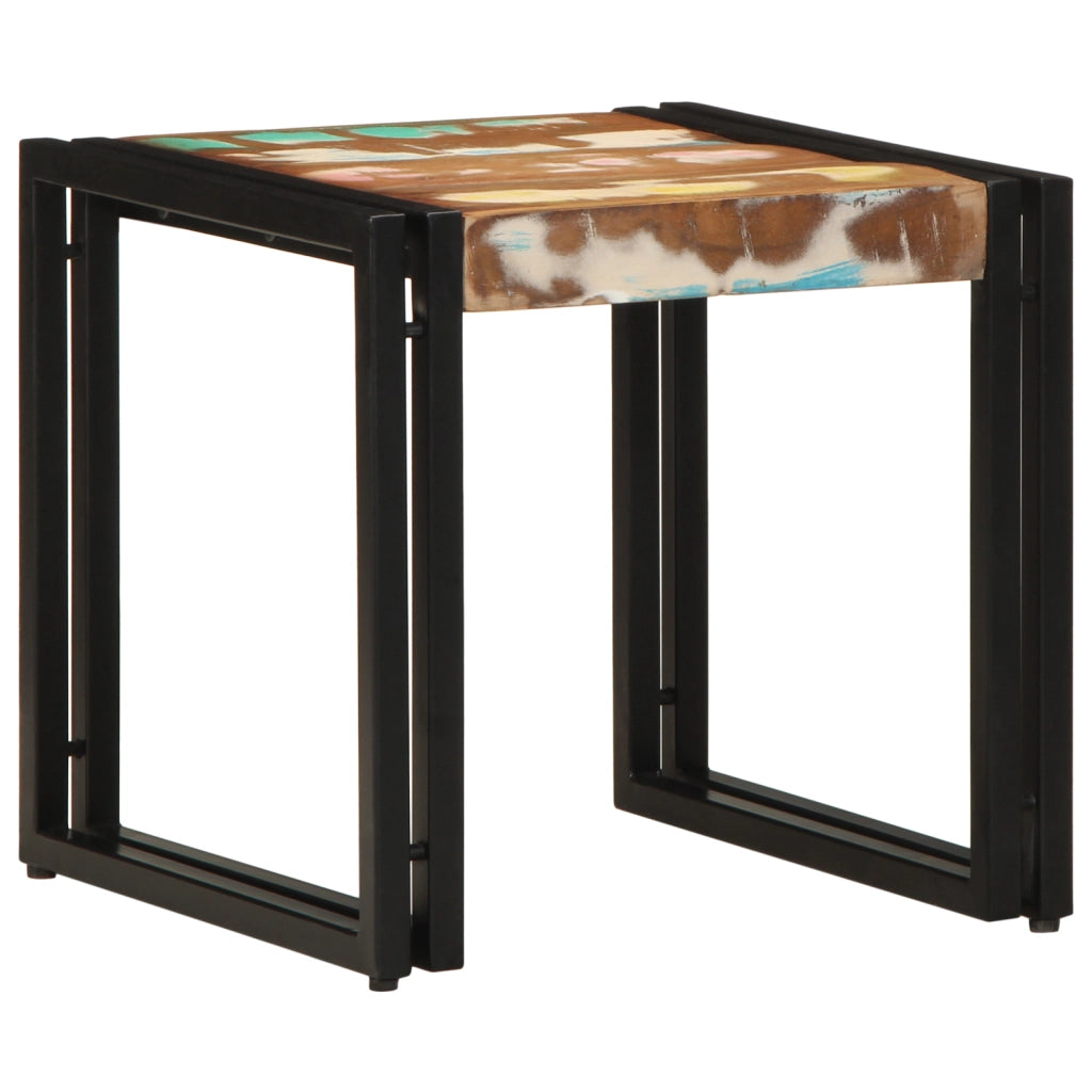 Tavolino da caffÃ¨ Multicolore 40x50x38 cm Legno Massello Recuperato