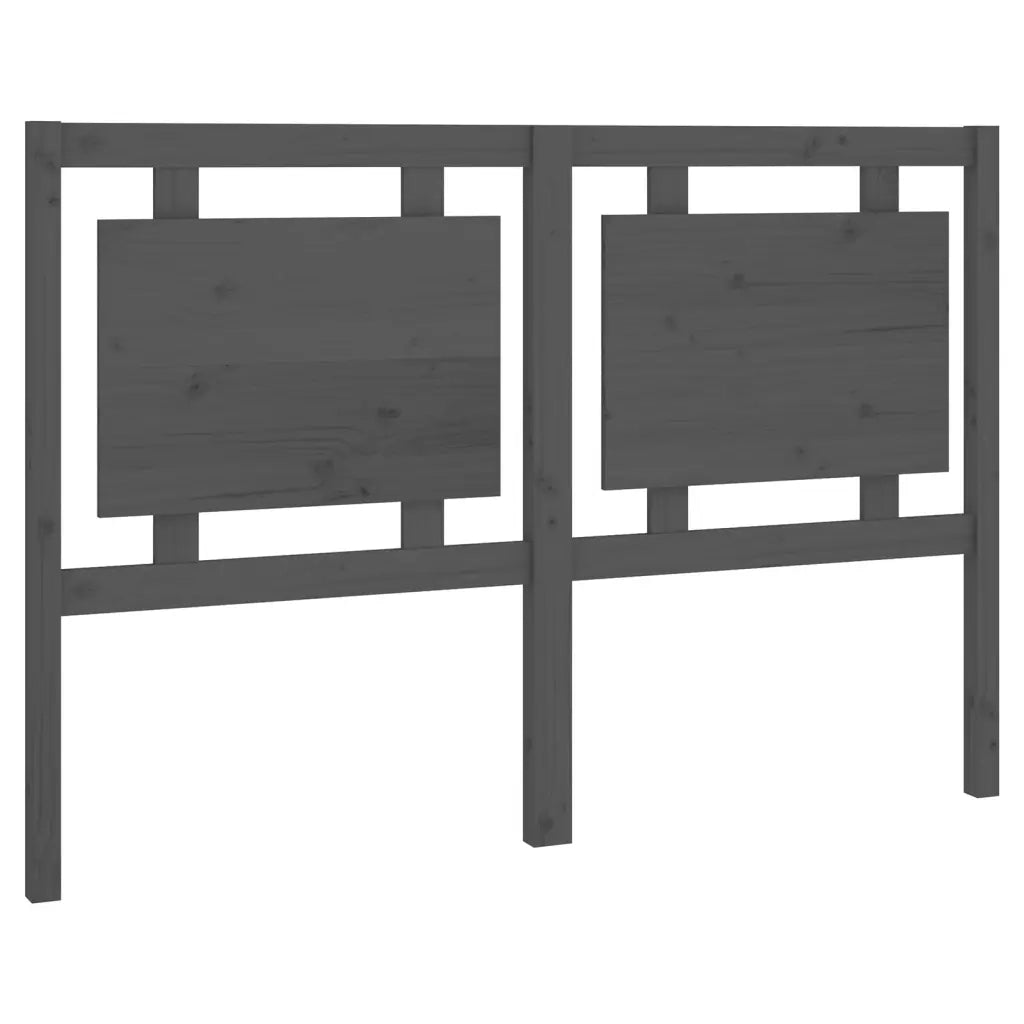 Testiera per Letto Grigia 145,5x4x100 cm Legno Massello di Pino 817942