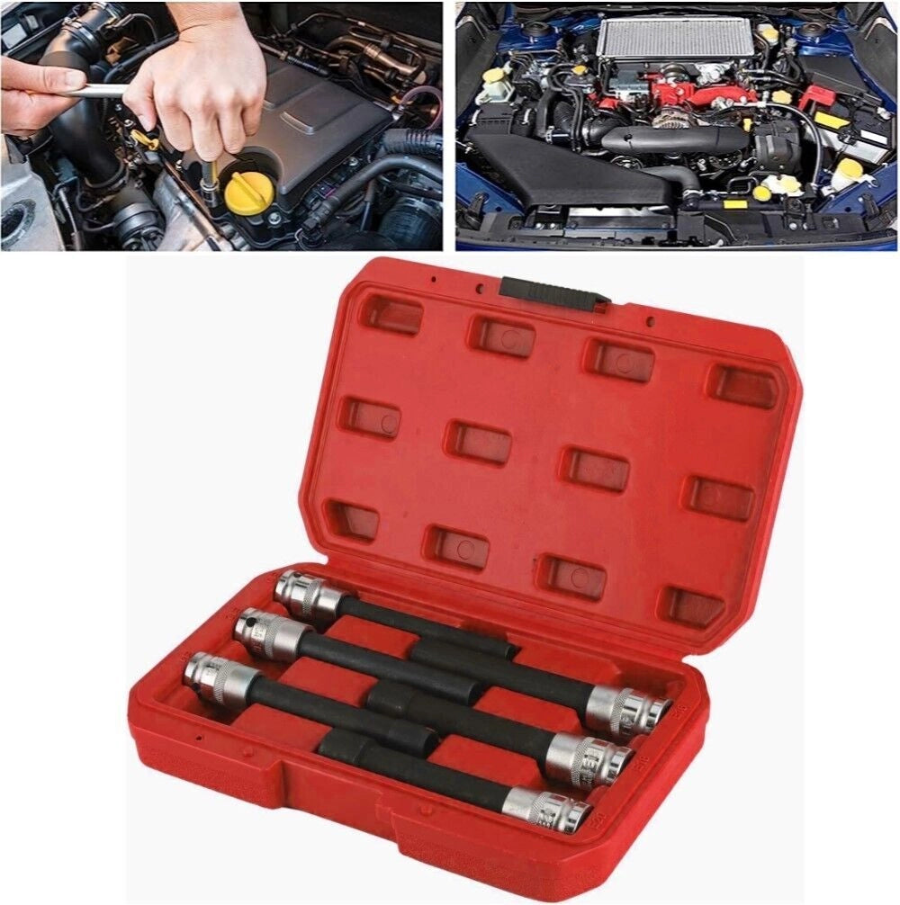 SET 6 CHIAVI A BUSSOLA TORX FEMMINA EXTRA LUNGHE AD IMPATTO DA 1/2 - E10 - E20