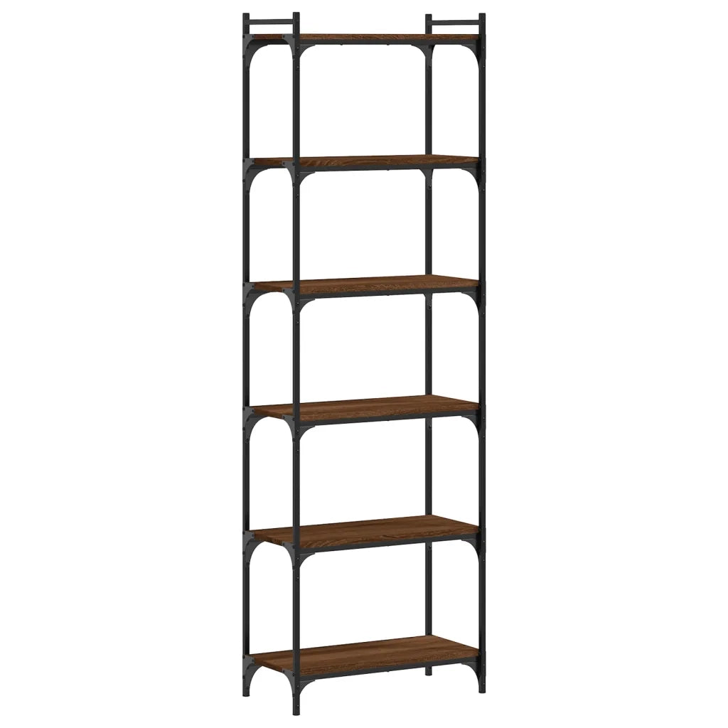 Libreria 6 Ripiani Rovere Marrone 60x30x188cm Legno Multistrato 837666