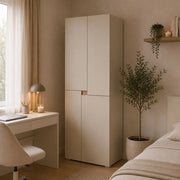 Armadio Camera da Letto Lidasime, Guardaroba Grande 5 Ripiani, 42x184h cm Beige