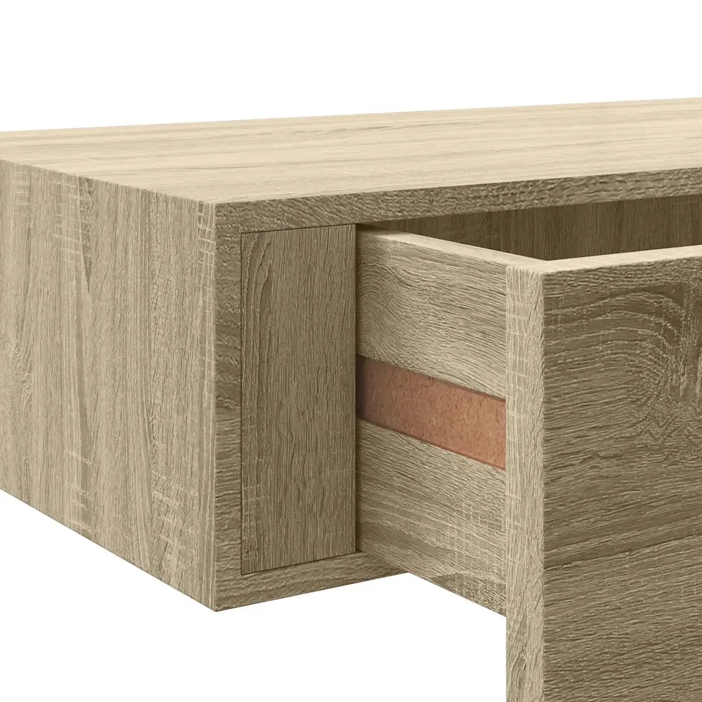 Scaffale con Cassetti da Parete Rovere 60x23,5x10 cm in MDF 330261