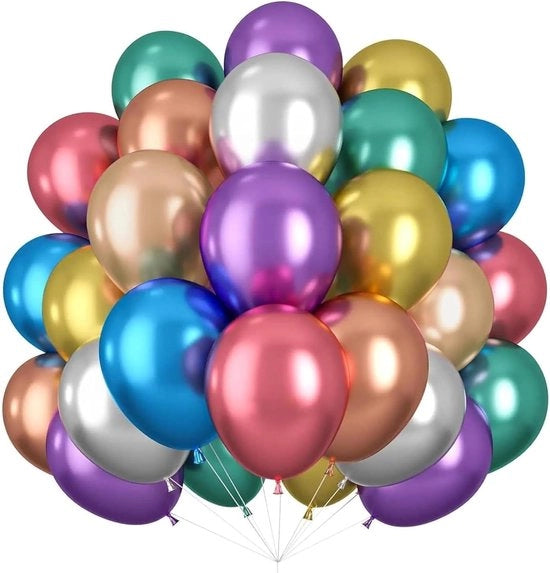 Decorazioni da festa a palloncini metallici colorati 50 pezzi 25 cm