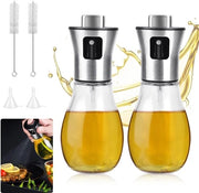 Set di 2 atomizzatori per olio, vetro, atomizzatori per olio di cucina, 200 ml, flacone a spruzzo, olio, flacone a spruzzo, cucina, olio, atomizzatori per olio di cucina, frittura ad aria, insalata, griglia