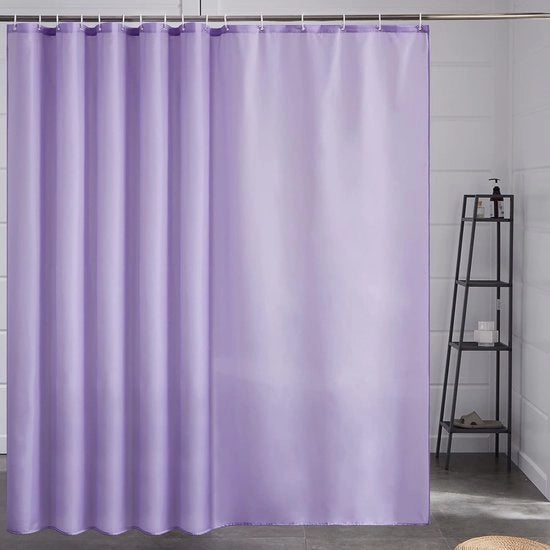 Douchegordino extra lunghezza, tenda da bagno, impermeabile, antibatterico, tessuto, largo, 244 x 200 cm, viola con 16 ganci