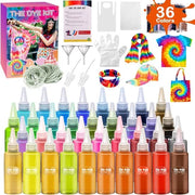 Kit per tie-dye, 36 colori per tingere tessuti e abbigliamento