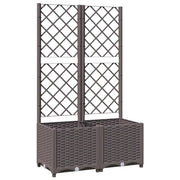Fioriera | Cassetta per fiori | Vaso da Giardino con Graticcio Marrone 80x40x136 cm in PP