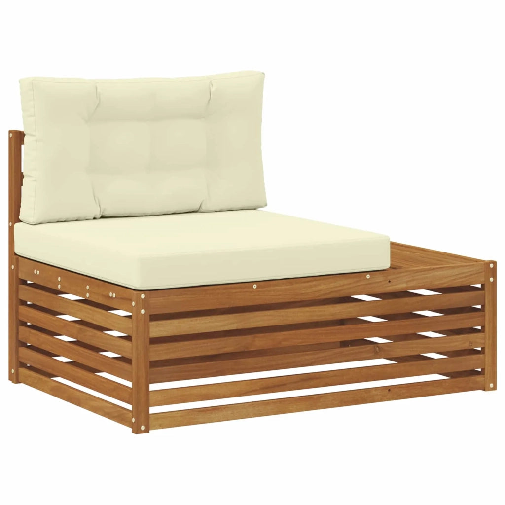 Set di divani da esterno-Sofa da giardino Naturale e Crema 203,5 x 83 x 73 cm