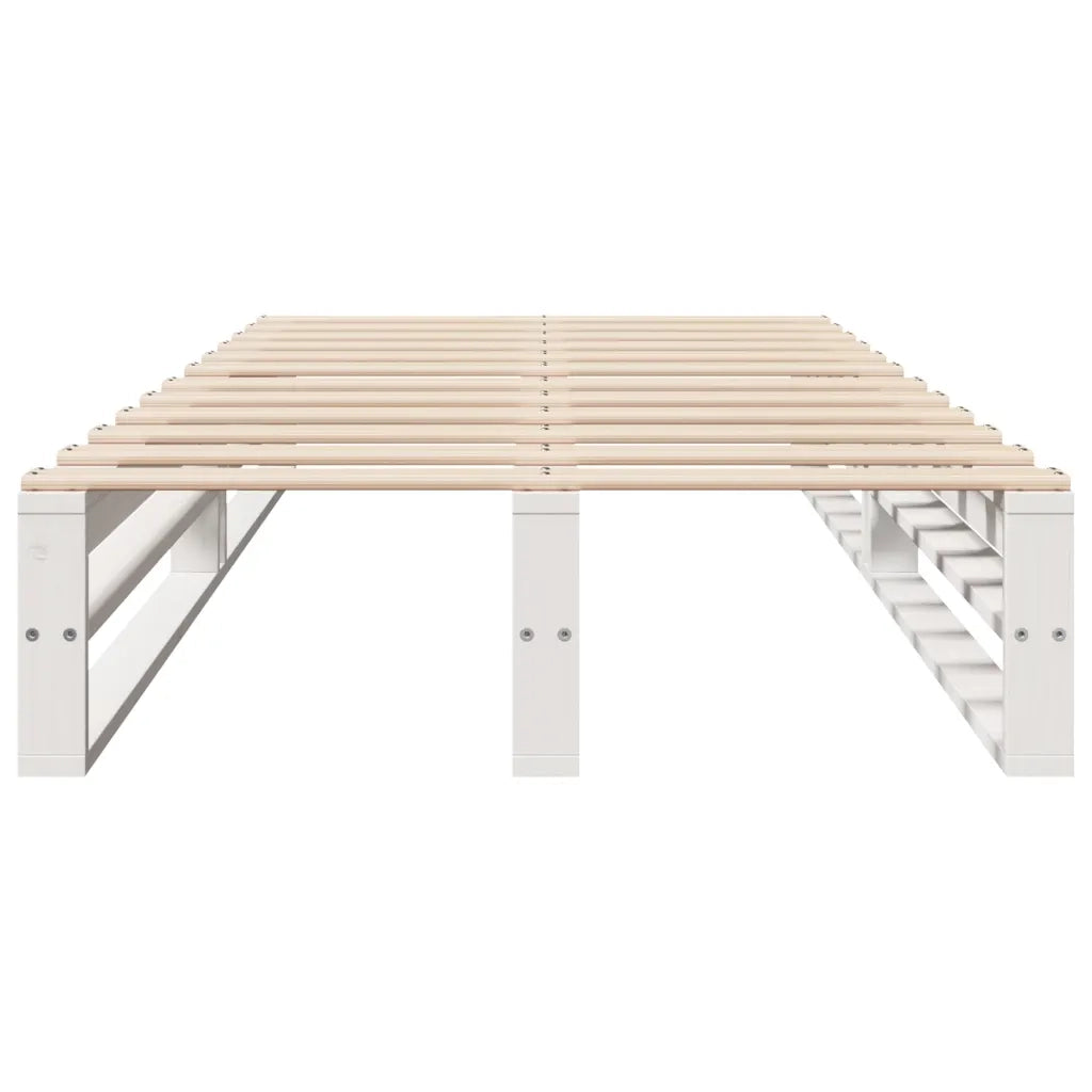 Giroletto senza Materasso Bianco 100x200 cm Legno Massello Pino 850837
