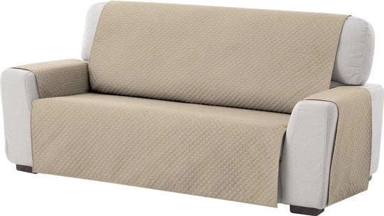 Protezione per divano 3 posti, reversibile, imbottita, colore beige