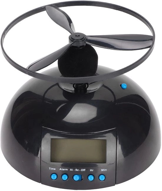 ONF3 - Alarmando volante - Orologio digitale per camera da letto - Elicottero chopper - Nero - Orologio a elica - Per sonni pesanti