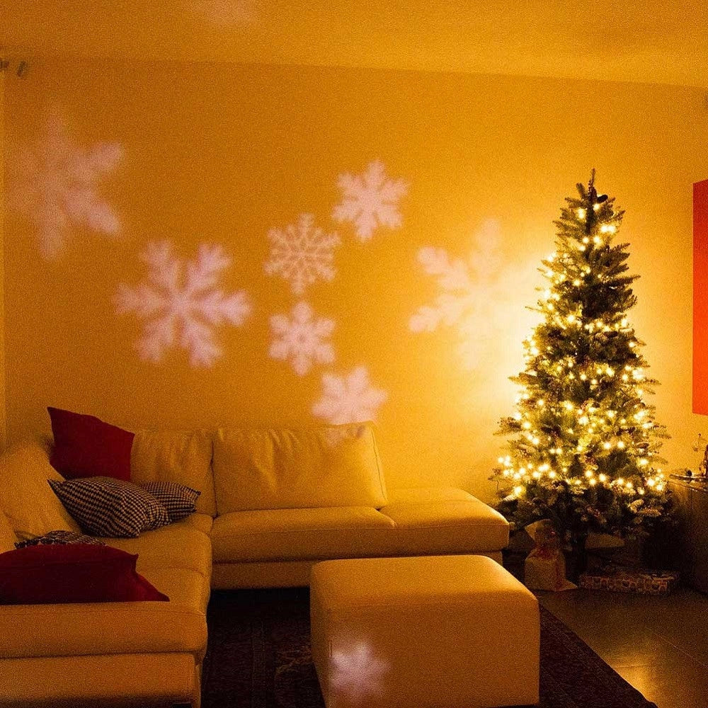 Trade Shop - Proiettore Laser Led Rgb Natale Esterno Giochi Luce Fiocchi Di Neve Bianco -