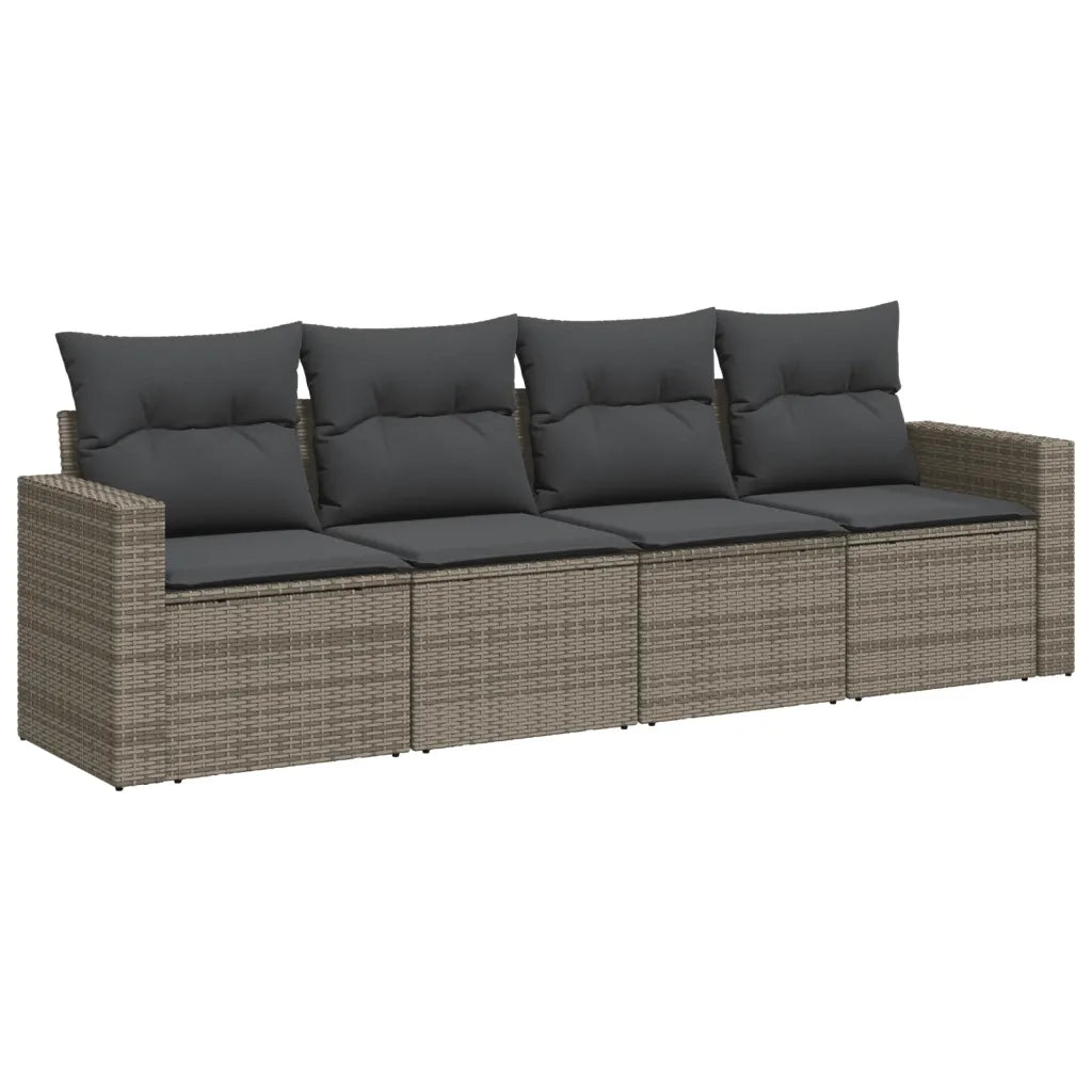 Salotto da Giardino-Set Divani da Giardino 4 pz con Cuscini in Polyrattan Grigio 780211