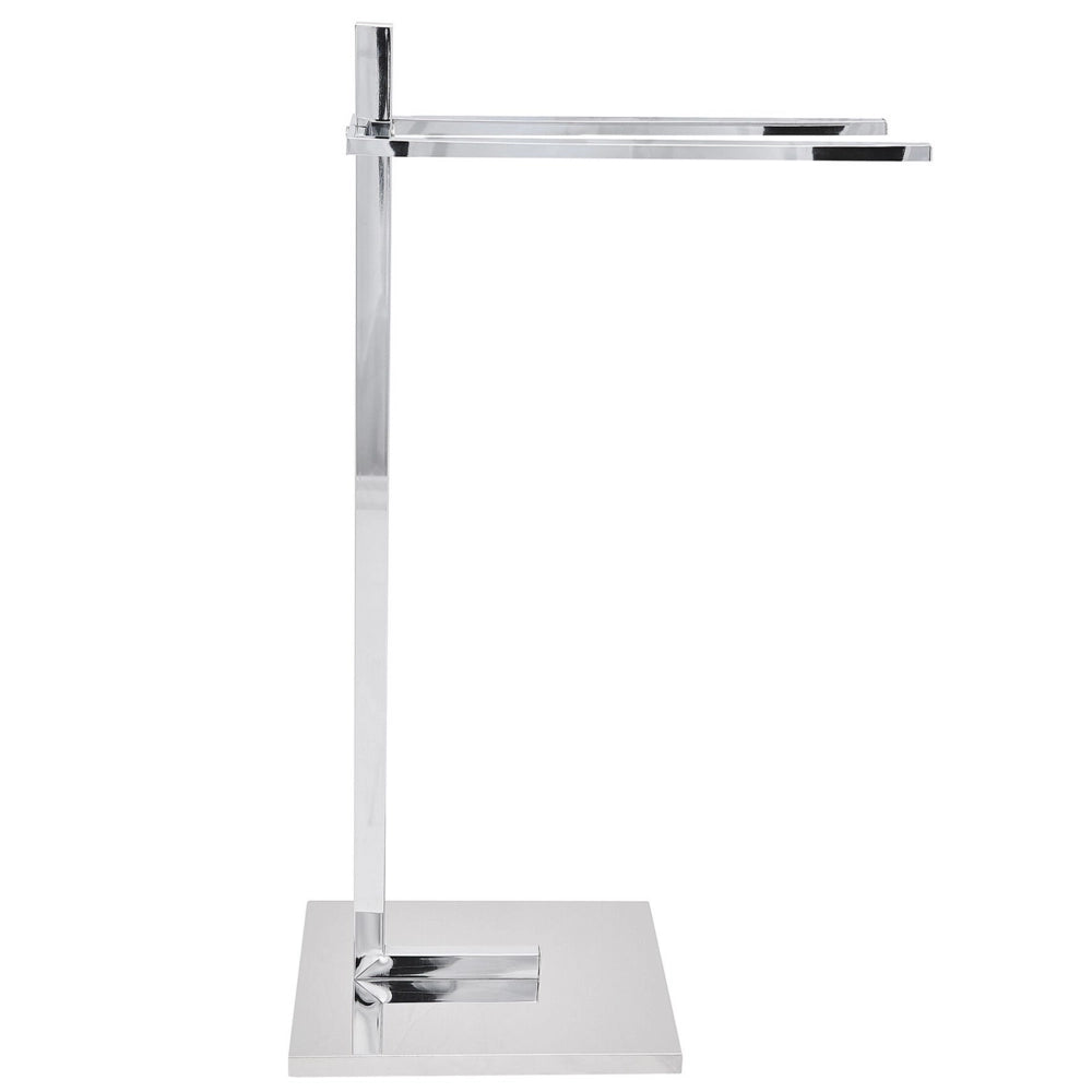 Porta asciugamani in acciaio argento lucido 2 binari Accessori bagno Porta asciugamani in piedi dal design moderno