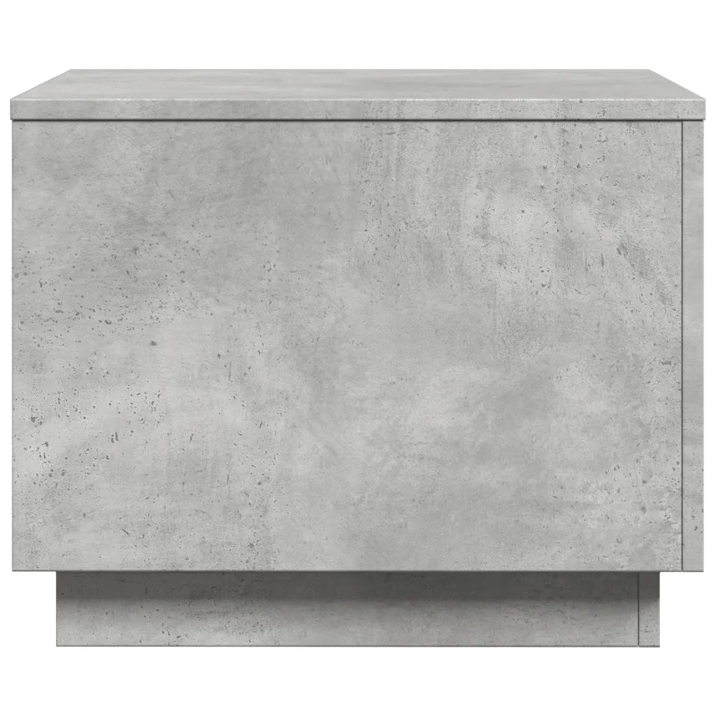 Tavolino da Salotto con Luci LED Grigio Cemento 50x50x40 cm 839871