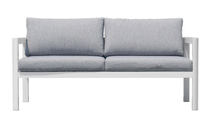 Divano 2 Posti da Giardino 155x75x60 cm in Alluminio Bianco