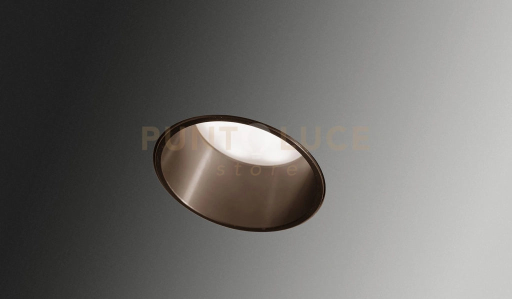THESSALY faretto Incasso 1 Luce Bronzo Spazzolato Raso in alluminio e gesso attacco GU10 d.10cm