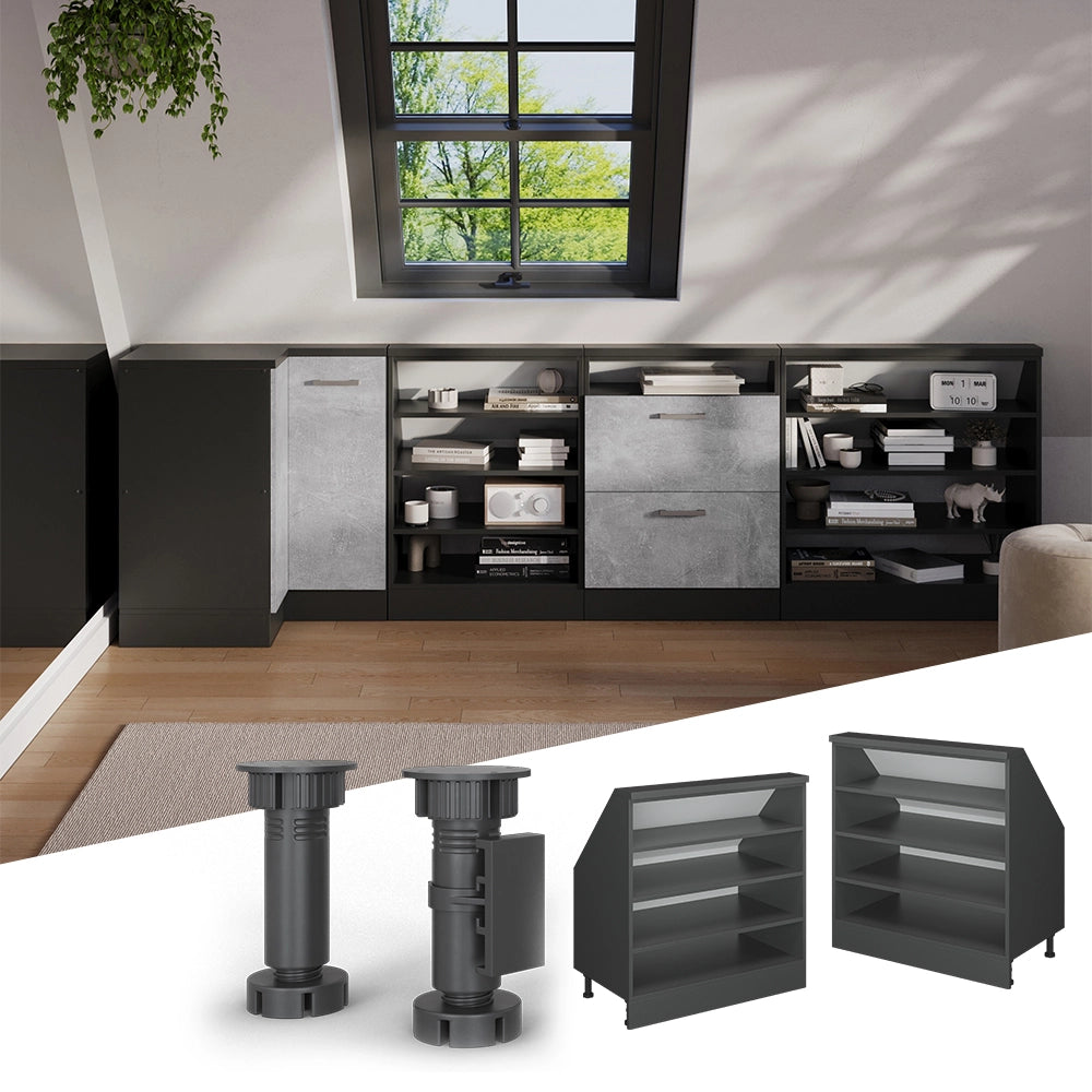 Mobile sottotetto Rion Antracite/Antracite 80 x 83.8 cm con 4 scomparti Vicco