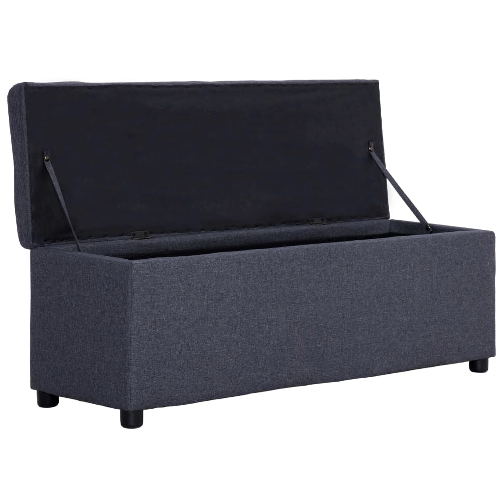 Panca con vano contenitore 116 cm poliestere grigio scuro 02_0010965