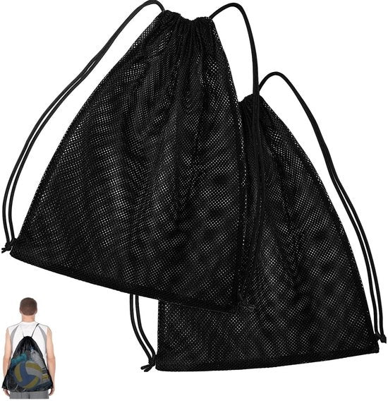 Borsa da spiaggia con corda a tirare - 45 x 40 cm - Tessuto mesh aderente - Poliestere adattivo - Resistente e impermeabile - Ideale per spiaggia e attività all'aperto - Nettas