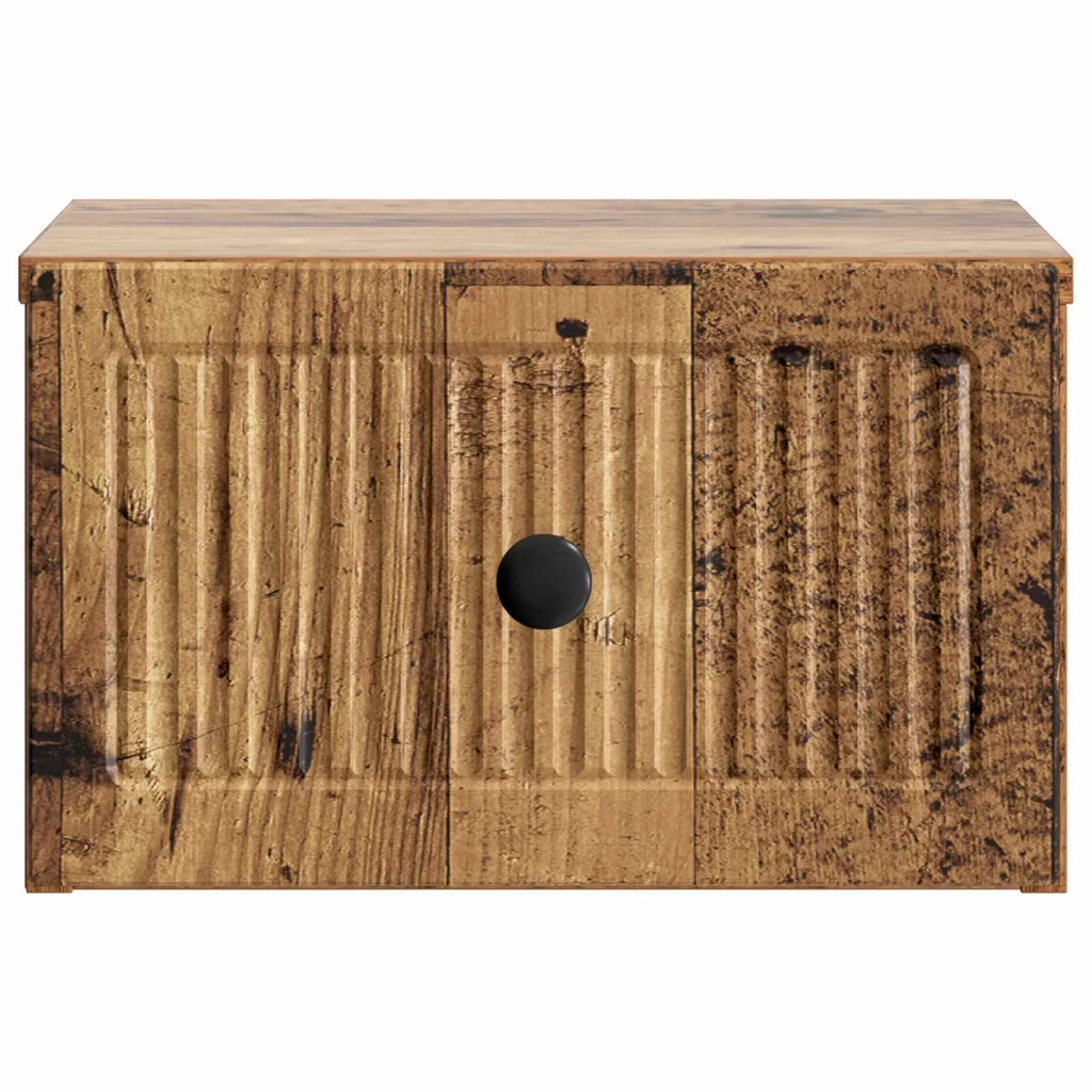 Mobiletto da notte a muro 2 pcs Legno antico 33 x 34,5 x 20 cm 897932