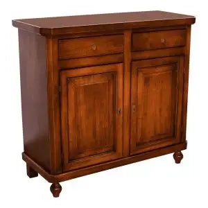 Credenza base napoletana in legno arte povera 2 ante noce Bassano con pomelli