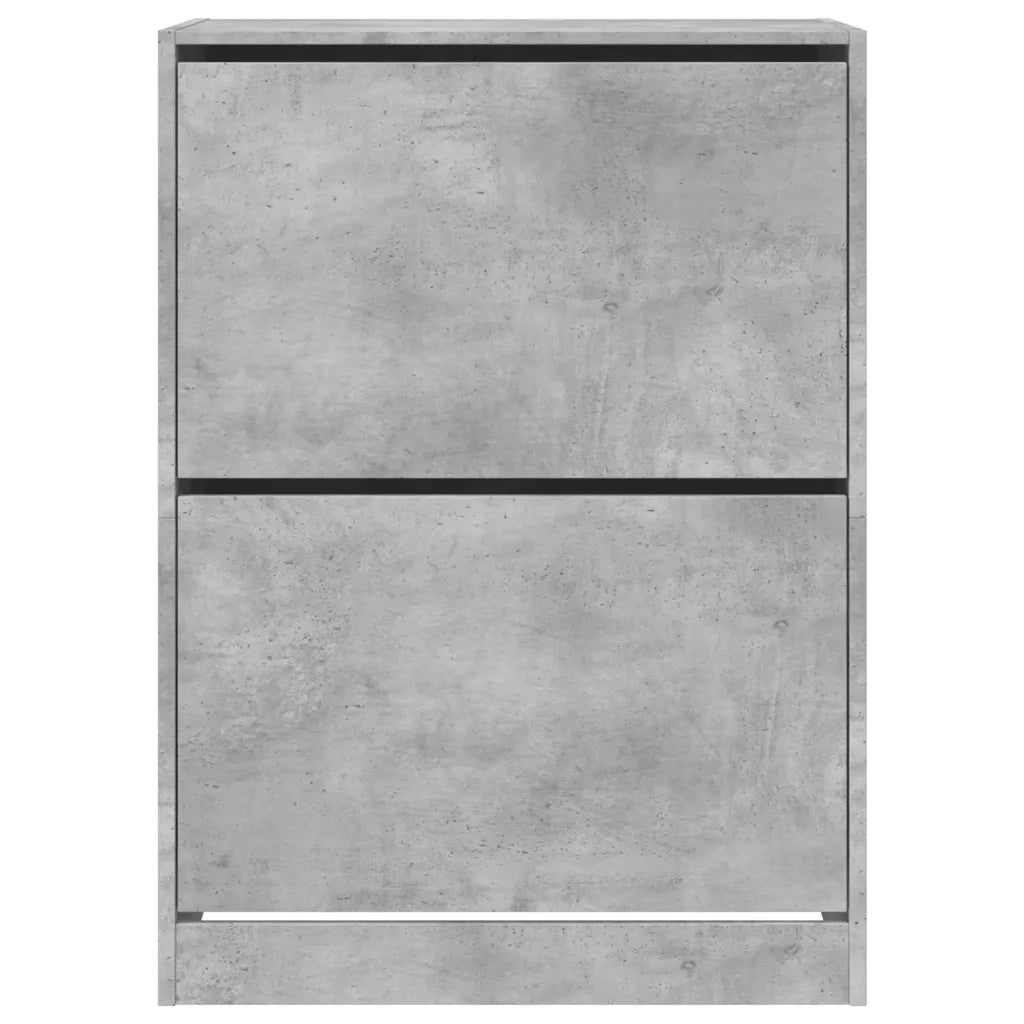 Scarpiera 2 Cassetti Ribaltabili Grigio Cemento 80x42x108 cm 3214402