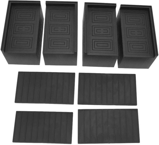 Schiene per letto e poltrone - Zavorra per letto e poltrone - Zavorra in acciaio - Zavorra in acciaio zavorra 3 pollici - 4 pezzi - Nero - Dimensioni 3 pollici - Per letto e poltrone