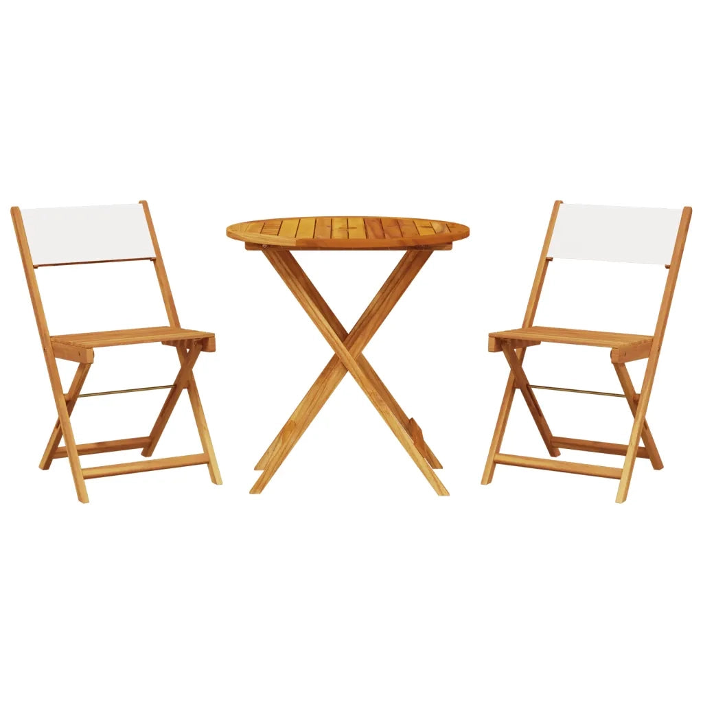 Set da Bistrot 3pz Bianco Crema in Tessuto e Legno Massello 3281844