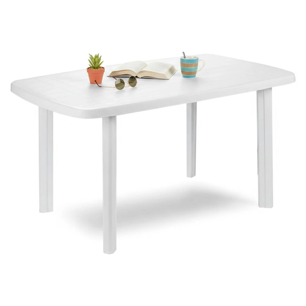 Greggs, Tavolo da Esterno 6 Posti Made in Italy, 137x85x72h cm Bianco
