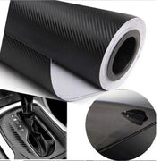 Trade Shop - Pellicola Adesiva In Carbonio 3d Antigraffi Adesivo Car Wrapping Auto Moto - Nero   -75x200 Cm   -