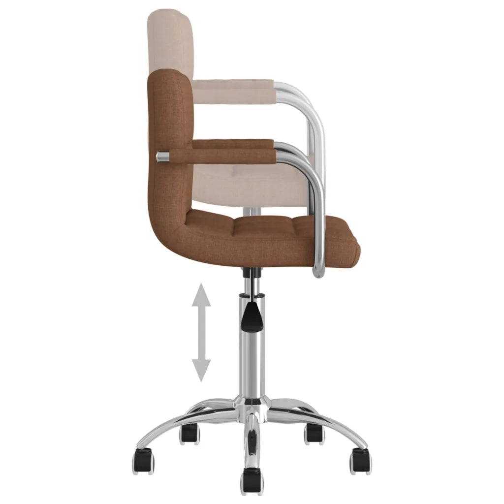 Sedia Girevole da Ufficio Marrone in Tessuto 334670