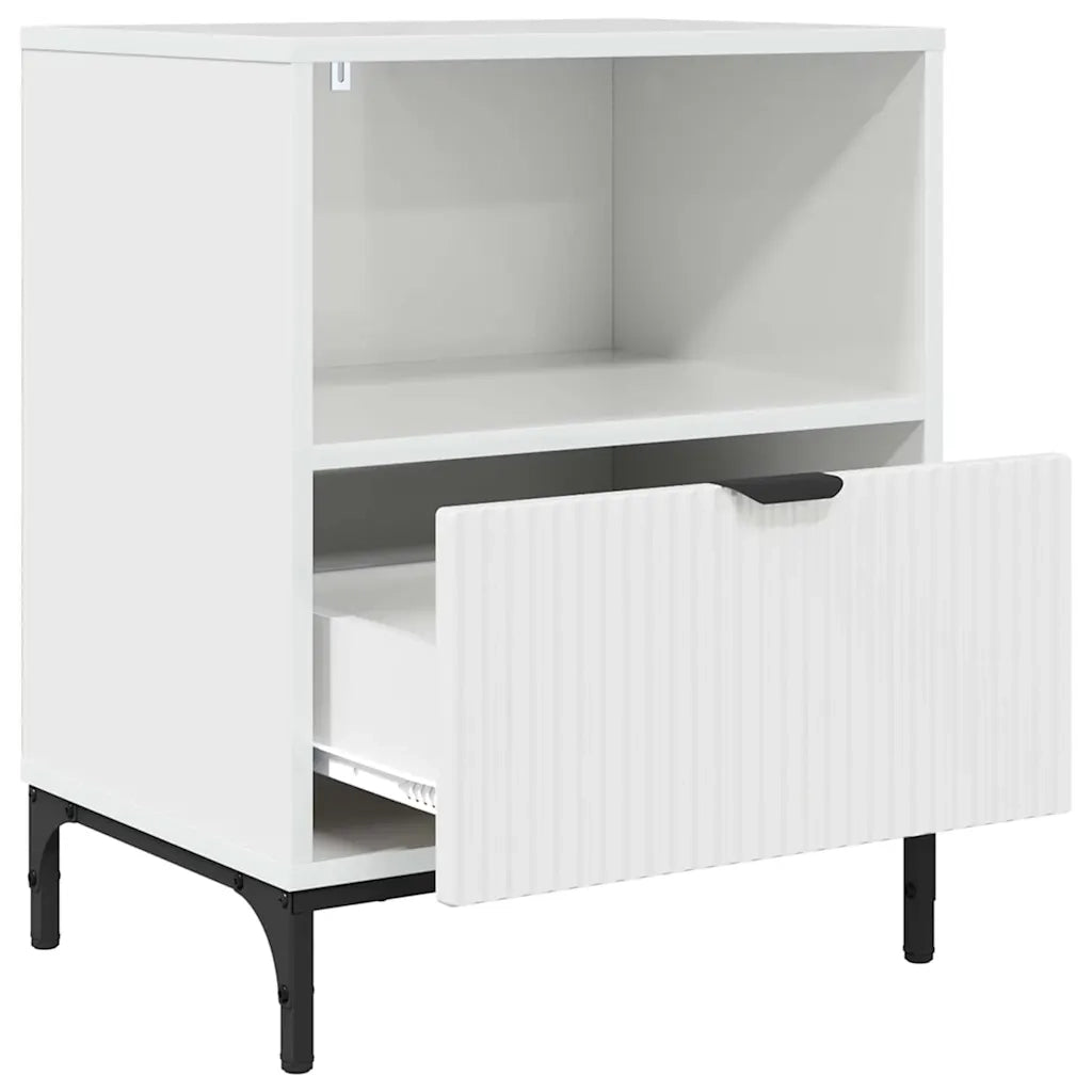 Comodini 2 pz-Set di 2 Tavolino da notte Bianco lucido 49 x 36 x 61 cm Legno multistrato