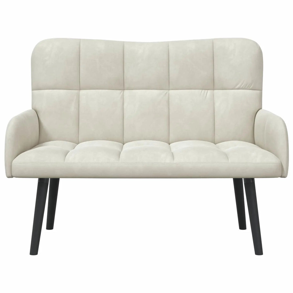 Sofa a Due Posti Crema 115 x 61 x 87 cm Velluto 42028947