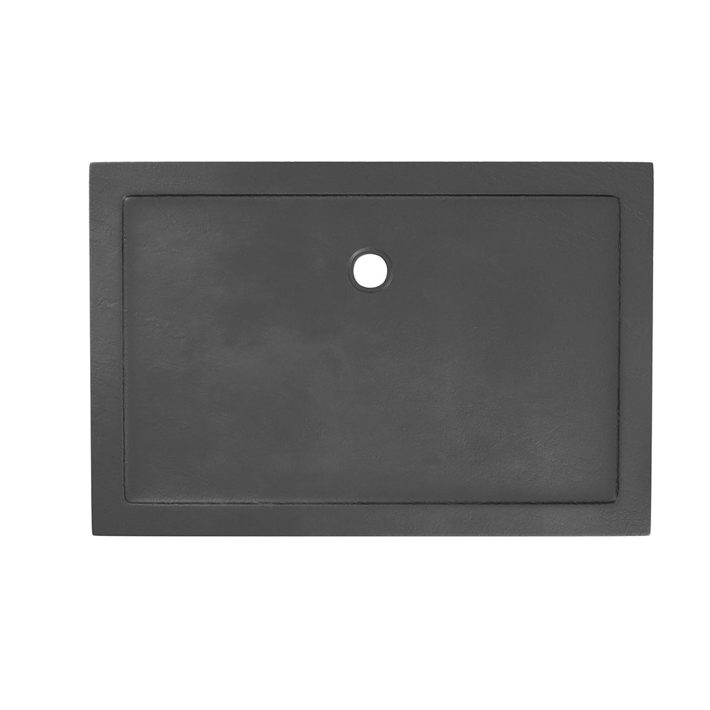 Piatto doccia 80x110 effetto pietra nero in acrilico altezza slim | Petra