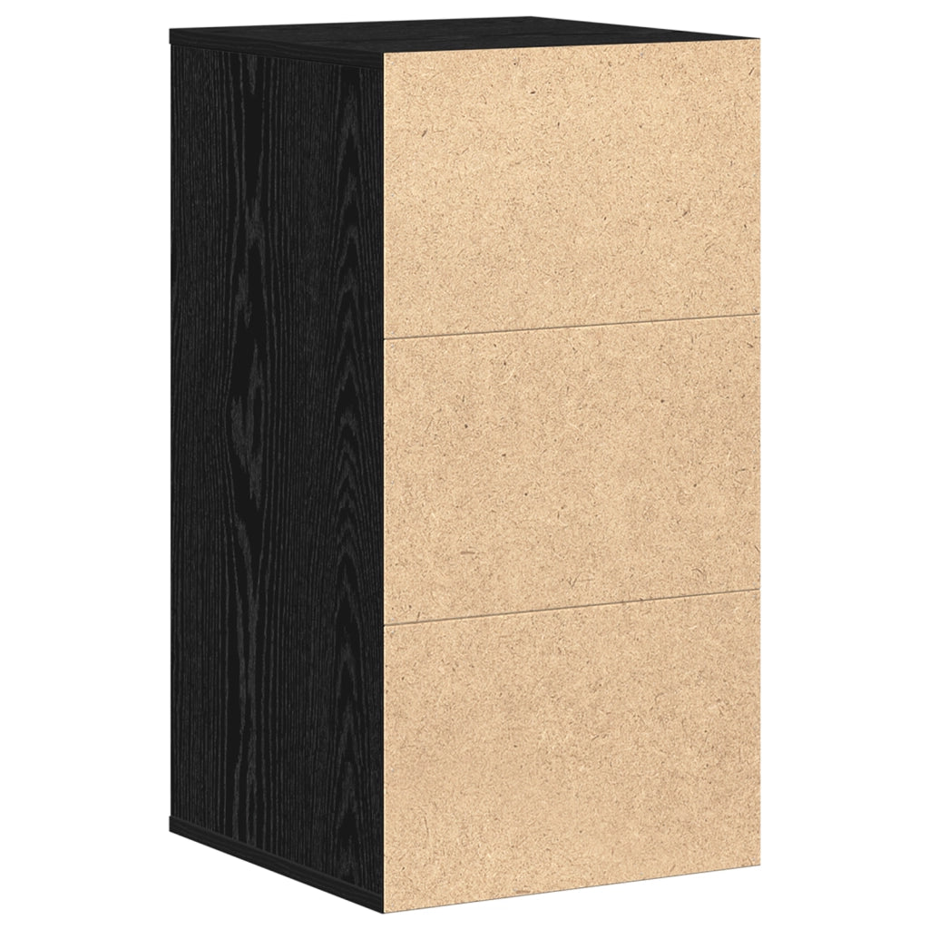 ComÃ² Angolare Nero Rovere 40x41x76 cm Legno Ingegnerizzato