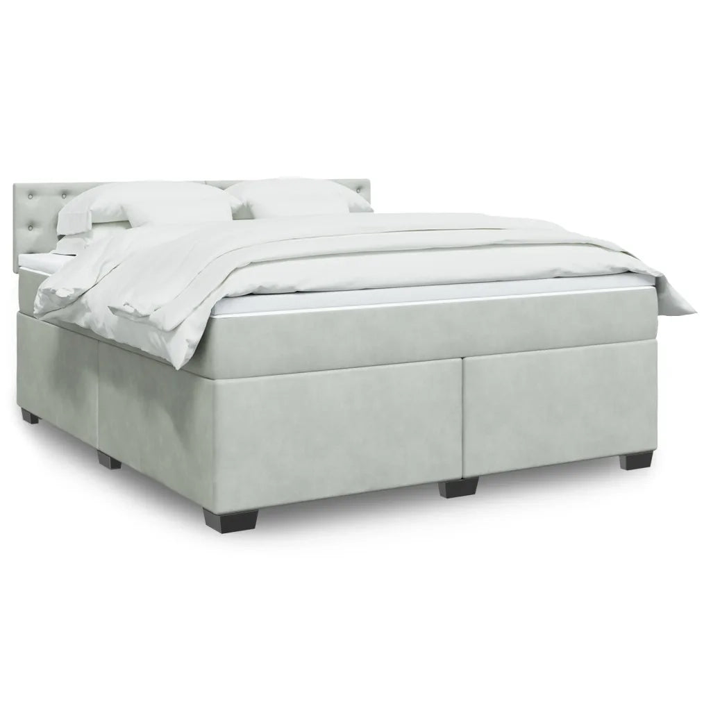 Giroletto a Molle con Materasso Grigio Chiaro 180x200cm Velluto 3288690