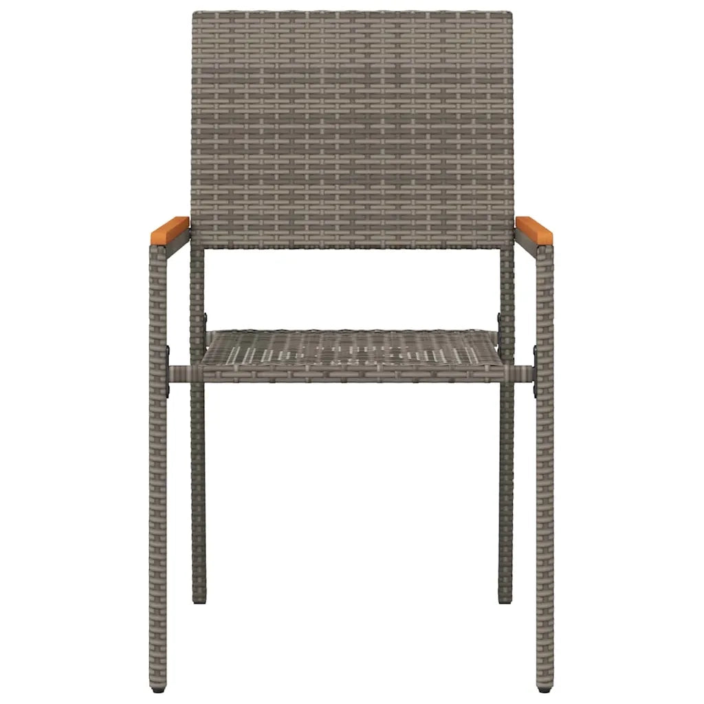 Sedie impilabili da giardino 2 pcs Grigio e Marrone 42006826