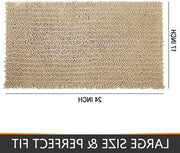 Piumino Microfibra Chenille Zoppa 60x40cm | Assorbente, Antiscivolo e Accogliente | Adatto per Bagno e Camera da Letto | Cachi