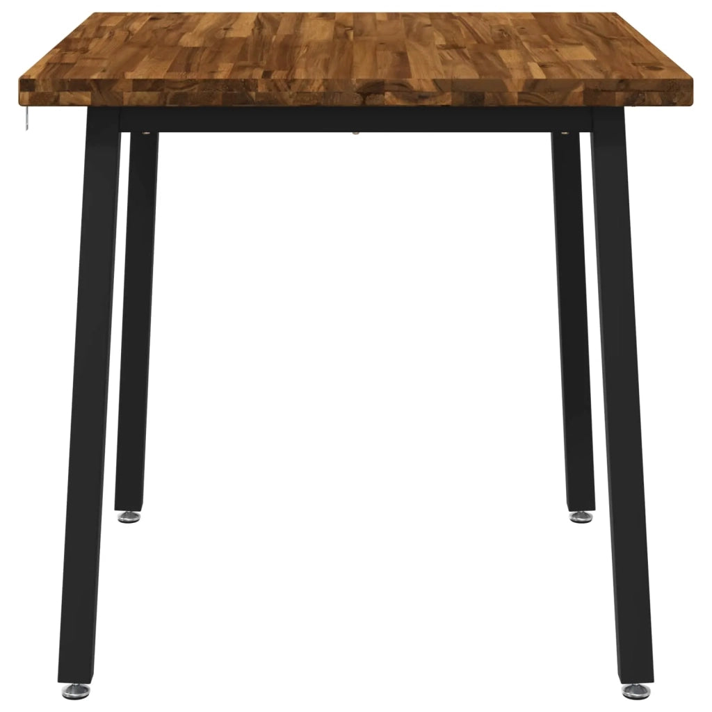 70 x 70 x 75 cm Legno di Acacia Massello Naturale e Nero 937588