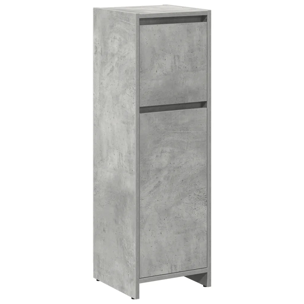 Set Mobili da Bagno 3 pz Grigio Cemento in Legno Multistrato