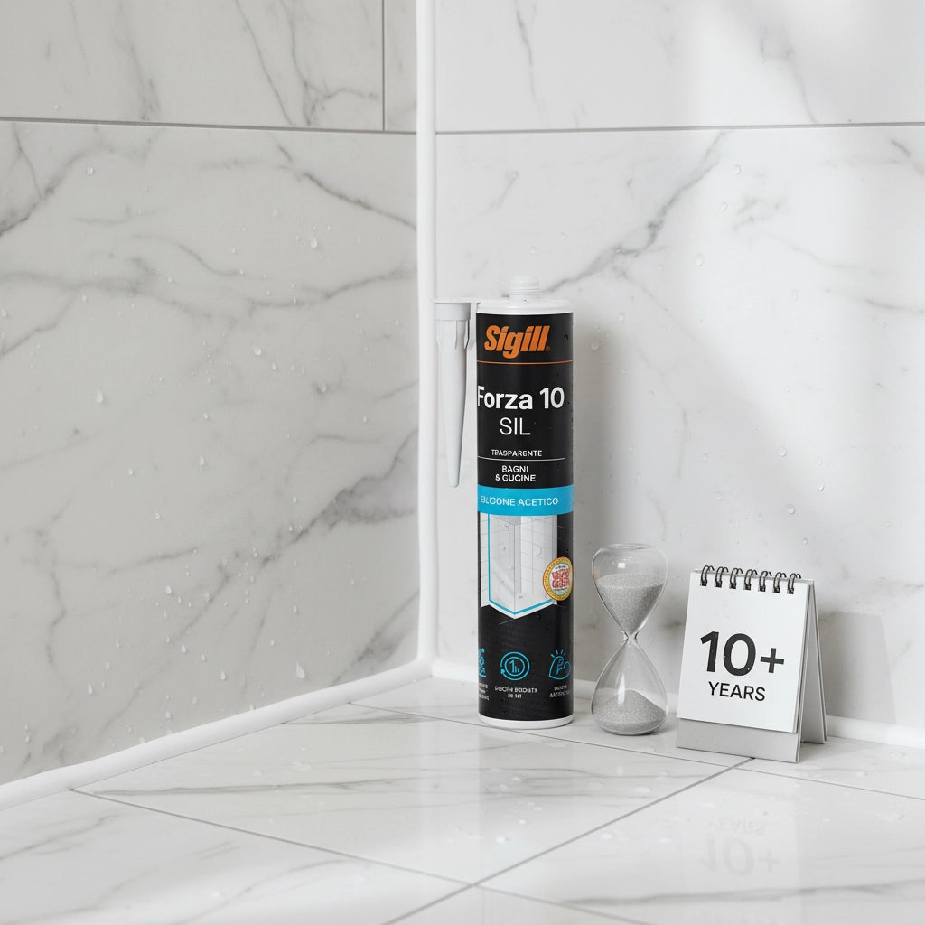 Forza 10 sil sigillante siliconico resistente alle muffe 280 ml *** colore- bianco, confezione 1