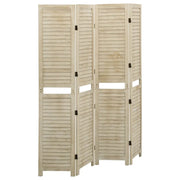Divisorio a 4 Pannelli 140 x 165 cm Legno Massello di Paulownia cod mxl 68558