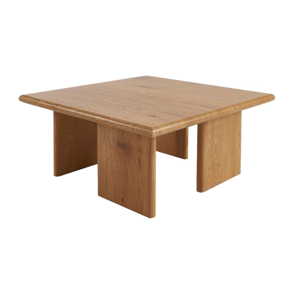 Tavolino quadrato effetto legno, quercia