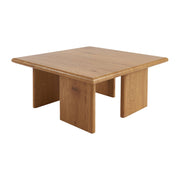 Tavolino quadrato effetto legno, quercia