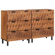 Credenza 2 pcs Finitura Marrone Acacia 60 x 33 x 75 cm