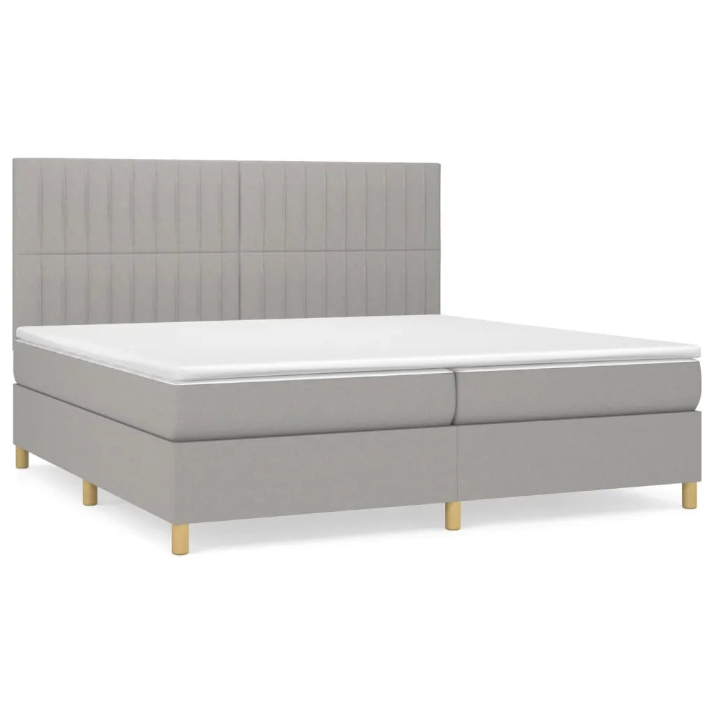 Giroletto a Molle con Materasso Grigio Chiaro 200x200cm Tessuto 3142521