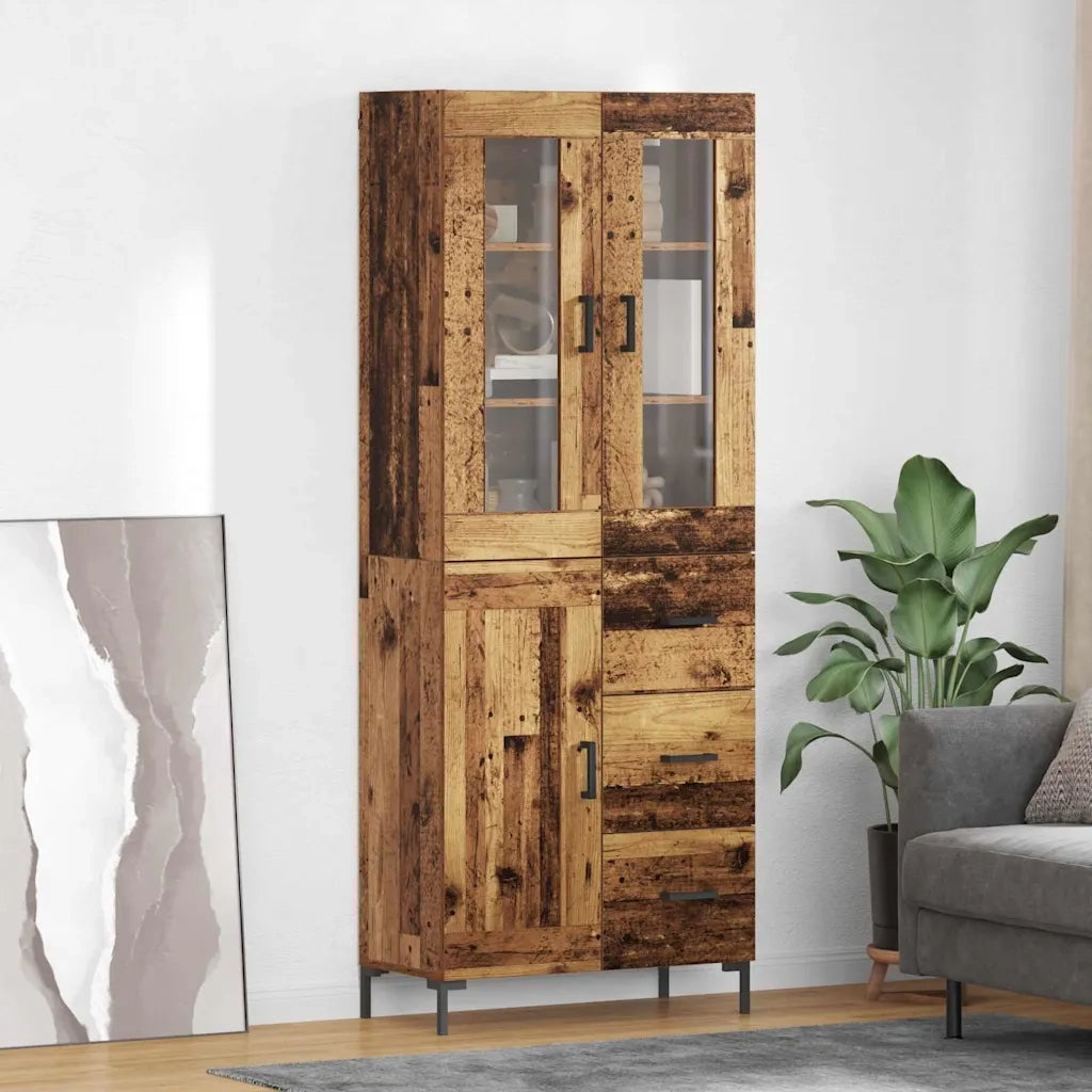Credenza con cassetto 2 pcs Legno vecchio Legno multistrato