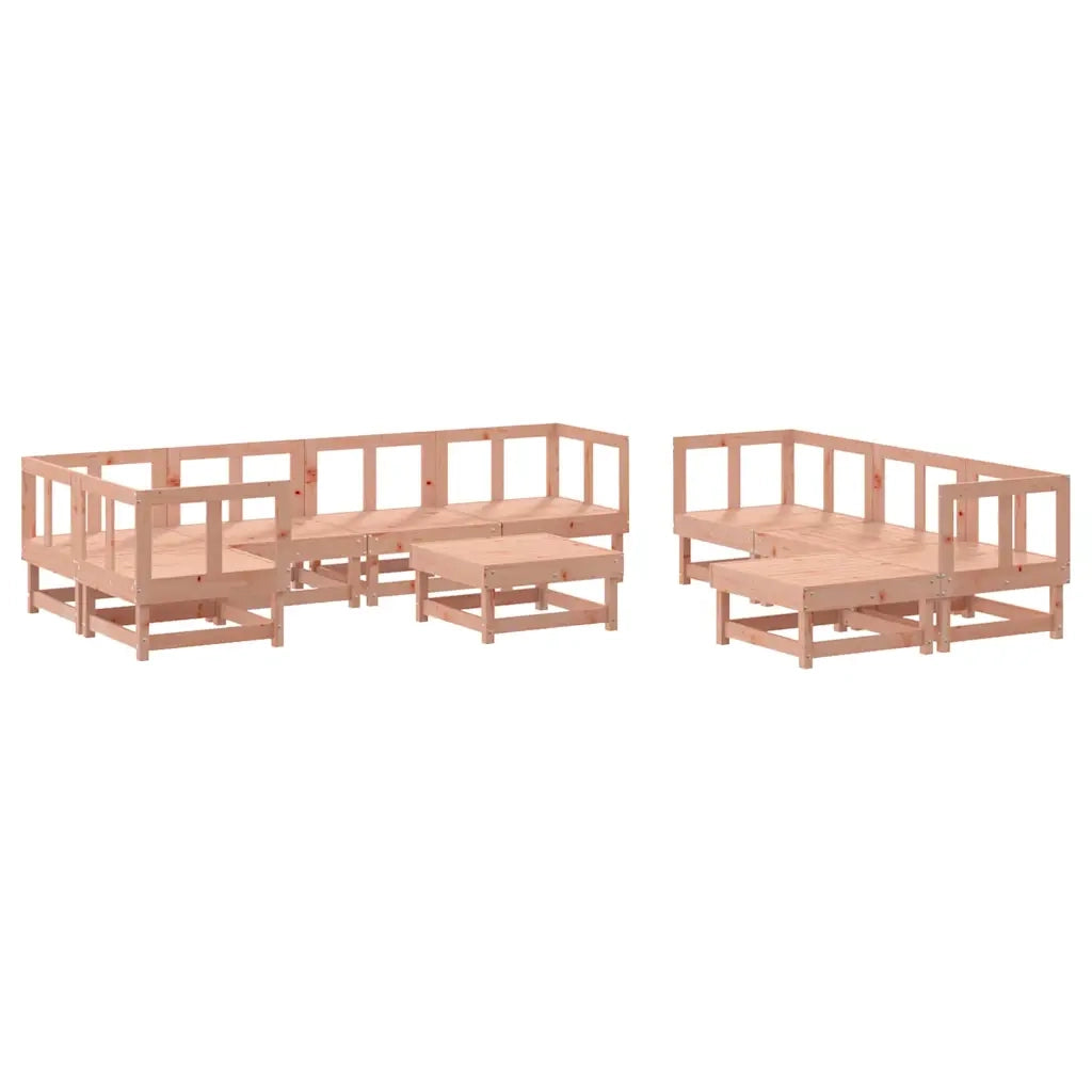 Set Divani Giardino 10pz con Cuscini Legno Massello di Douglas 3186079