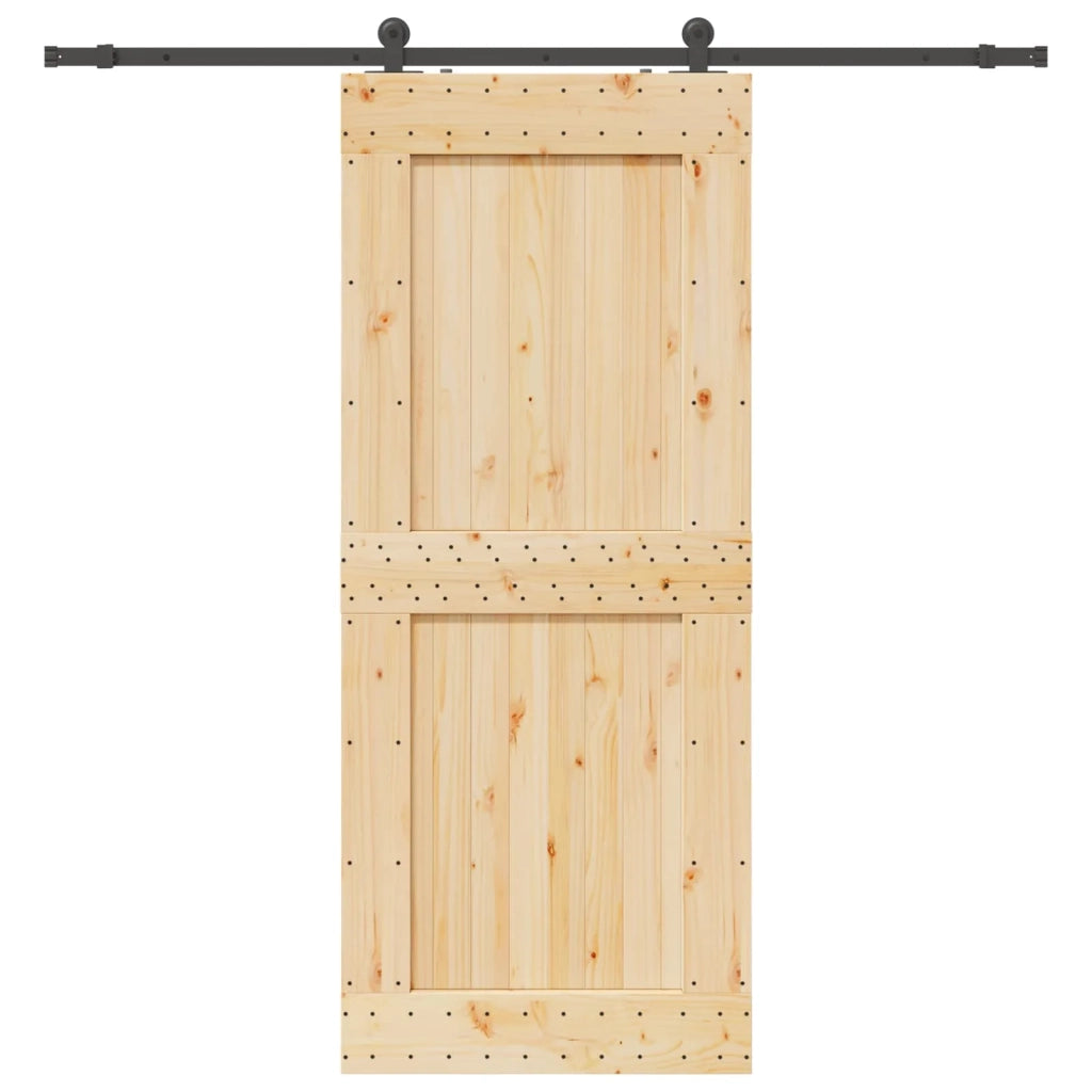 Porta scorrevole NARVIK Naturale e Nero 95 x 210 cm (213,5 cm) 3445321